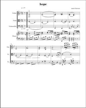 Sheet Music for the Score HOPE
