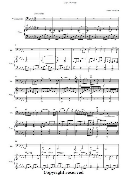Sheet Music for my Score MY JOURNEY